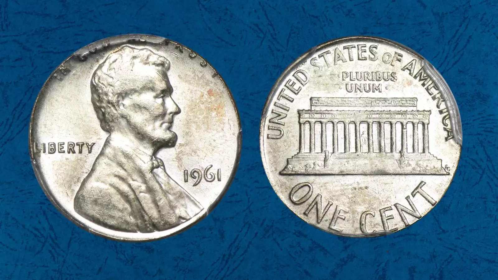 1961 penny struck on silver dime planchet showing smaller diameter silver color wrong planchet error
